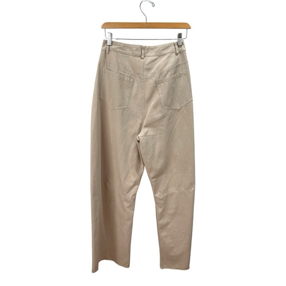 Tan Lightweight Barrell Leg High Waisted Pants Size S - Picture 3 of 5